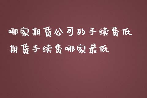 哪家期货公司的手续费低 期货手续费哪家最低_理财百科_第1张_宇龙理财网 哪家期货公司的手续费低 期货手续费哪家最低_https://www.dglong8.com_理财百科_第1张