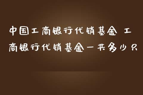 中国工商银行代销基金 工商银行代销基金一共多少只