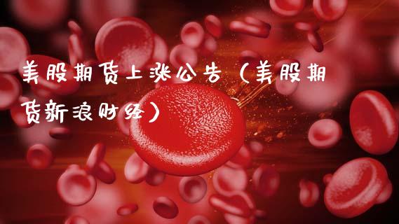 美股期货上涨公告（美股期货新浪财经）