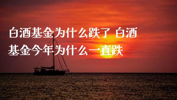 白酒基金为什么跌了 白酒基金今年为什么一直跌