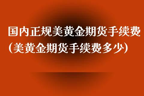 国内正规美黄金期货手续费(美黄金期货手续费多少)