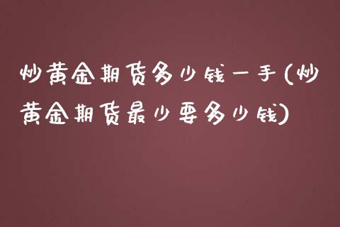 炒黄金期货多少钱一手(炒黄金期货最少要多少钱)