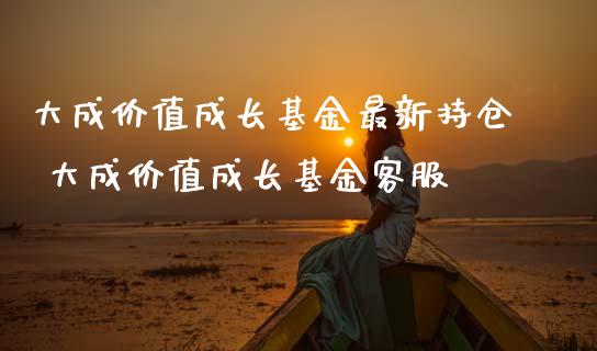 大成价值成长基金最新持仓 大成价值成长基金客服