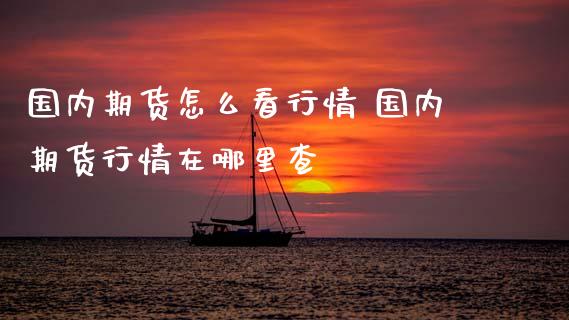 国内期货怎么看行情 国内期货行情在哪里查