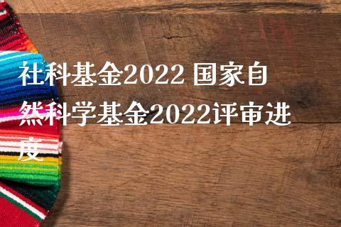 社科基金2022 国家自然科学基金2022评审进度