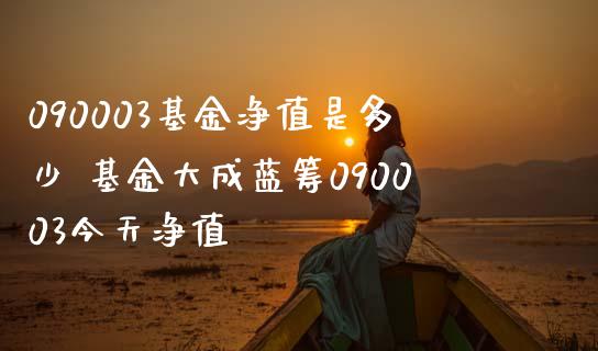 090003基金净值是多少 基金大成蓝筹090003今天净值
