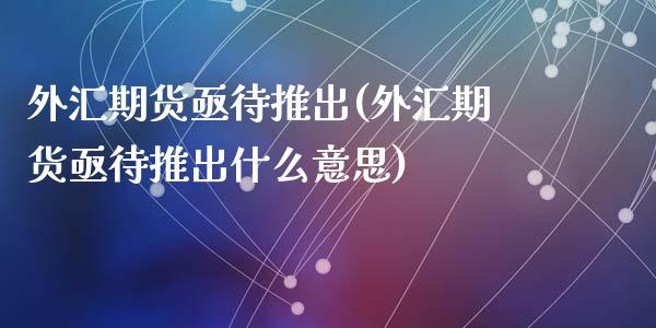 外汇期货亟待推出(外汇期货亟待推出什么意思)