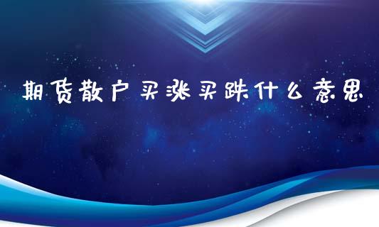期货散户买涨买跌什么意思