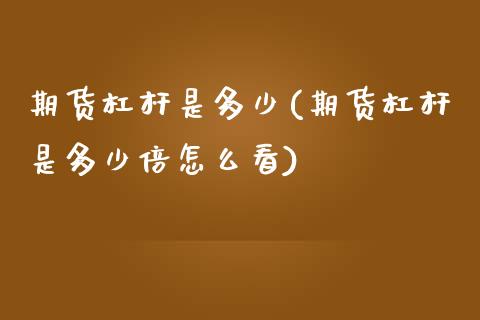 期货杠杆是多少(期货杠杆是多少倍怎么看)_期货理财_第1张_宇龙理财网 期货杠杆是多少(期货杠杆是多少倍怎么看)_https://www.dglong8.com_期货理财_第1张