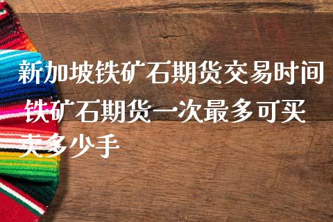 新加坡铁矿石期货交易时间 铁矿石期货一次最多可买卖多少手