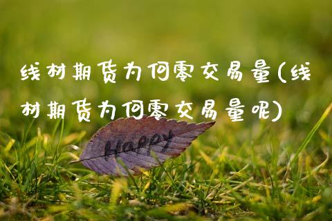 线材期货为何零交易量(线材期货为何零交易量呢)