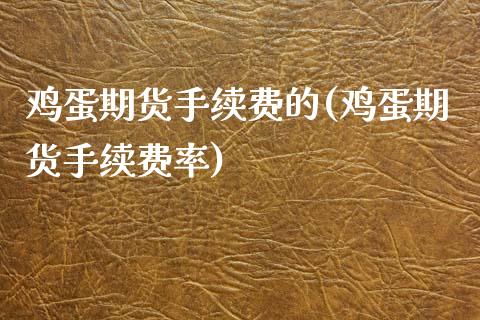 鸡蛋期货手续费的(鸡蛋期货手续费率)