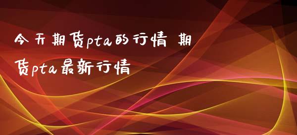 今天期货pta的行情 期货pta最新行情