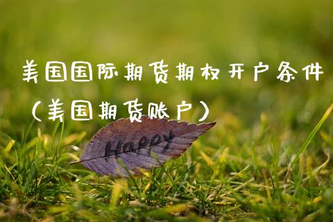 美国国际期货期权开户条件（美国期货账户）