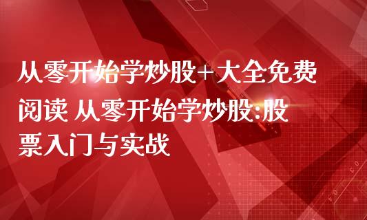 从零开始学炒股+大全免费阅读 从零开始学炒股:股票入门与实战
