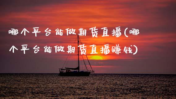 哪个平台能做期货直播(哪个平台能做期货直播赚钱)