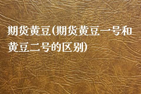 期货黄豆(期货黄豆一号和黄豆二号的区别)