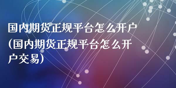 国内期货正规平台怎么开户(国内期货正规平台怎么开户交易)
