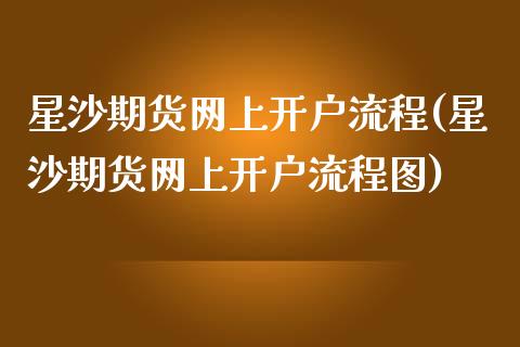 星沙期货网上开户流程(星沙期货网上开户流程图)