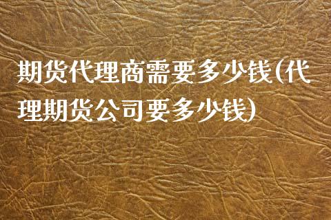 期货代理商需要多少钱(代理期货公司要多少钱)