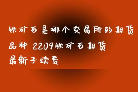 铁矿石是哪个交易所的期货品种 2209铁矿石期货最新手续费