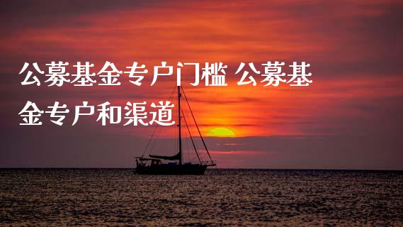公募基金专户门槛 公募基金专户和渠道