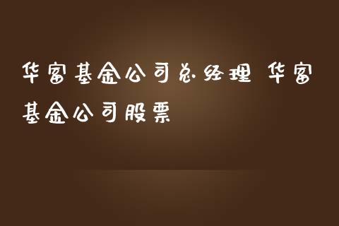 华富基金公司总经理 华富基金公司股票_基金理财_第1张_宇龙理财网 华富基金公司总经理 华富基金公司股票_https://www.dglong8.com_基金理财_第1张