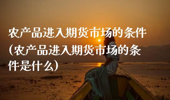 农产品进入期货市场的条件(农产品进入期货市场的条件是什么)