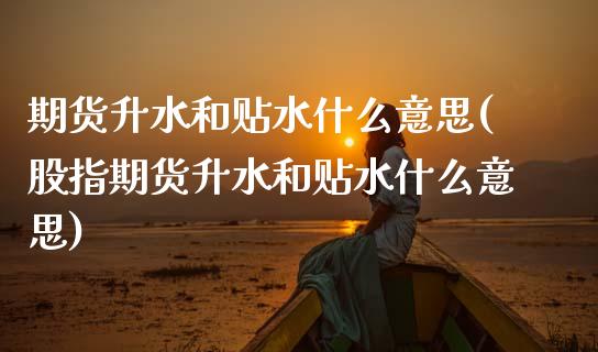 期货升水和贴水什么意思(股指期货升水和贴水什么意思)