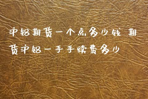 沪铝期货一个点多少钱 期货沪铝一手手续费多少