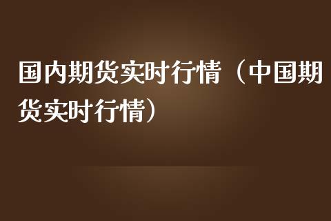 国内期货实时行情（中国期货实时行情）