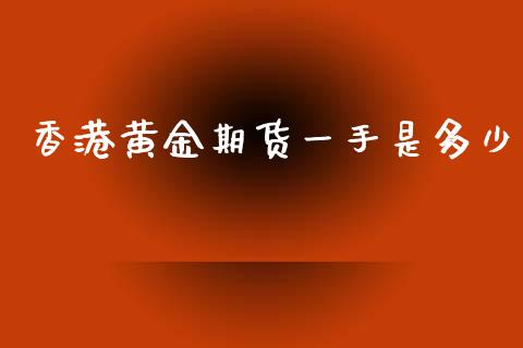 香港黄金期货一手是多少