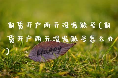 期货开户两天没发账号(期货开户两天没发账号怎么办)