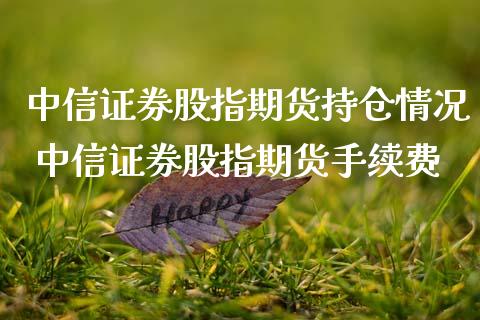 中信证券股指期货持仓情况 中信证券股指期货手续费