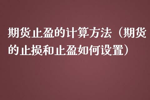 期货止盈的计算方法（期货的止损和止盈如何设置）