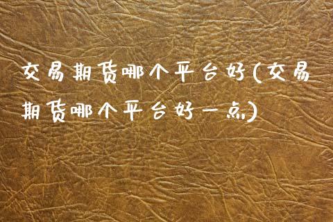 交易期货哪个平台好(交易期货哪个平台好一点)