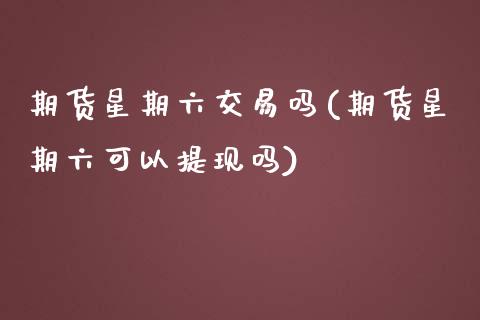 期货星期六交易吗(期货星期六可以提现吗)