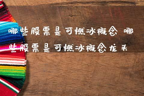 哪些股票是可燃冰概念 哪些股票是可燃冰概念龙头