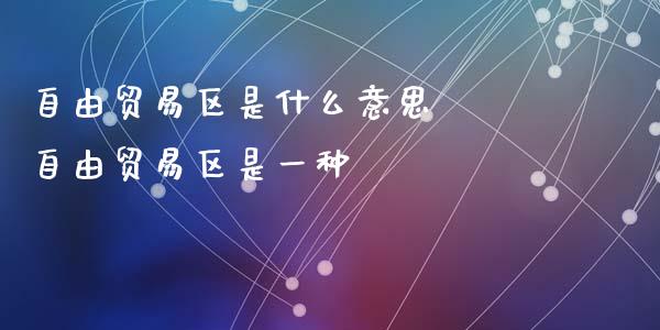 自由贸易区是什么意思  自由贸易区是一种_https://www.dglong8.com_股票理财_第1张