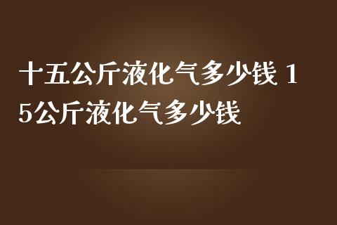 十五公斤液化气多少钱 15公斤液化气多少钱