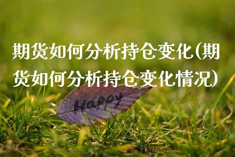期货如何分析持仓变化(期货如何分析持仓变化情况)