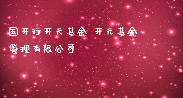 国开行开元基金 开元基金管理有限公司