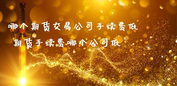 哪个期货交易公司手续费低 期货手续费哪个公司低