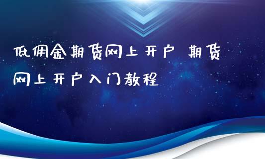 低佣金期货网上开户 期货网上开户入门教程