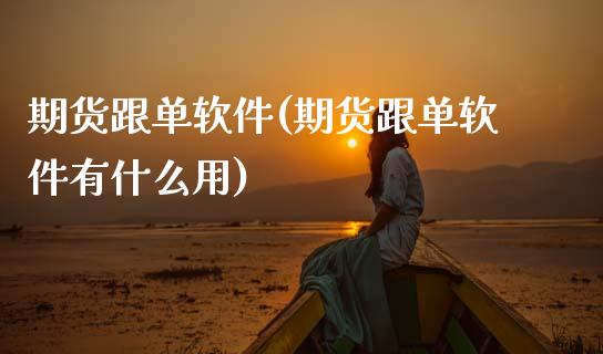 期货跟单软件(期货跟单软件有什么用)