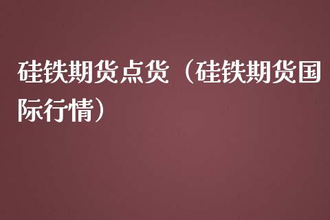 硅铁期货点货（硅铁期货国际行情）
