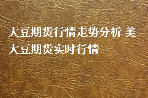 大豆期货行情走势分析 美大豆期货实时行情