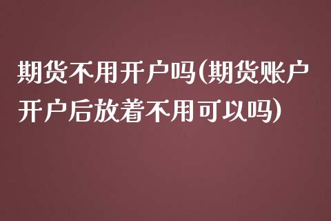 期货不用开户吗(期货账户开户后放着不用可以吗)