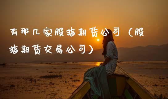 有那几家股指期货公司（股指期货交易公司）_https://www.dglong8.com_保险理财_第1张