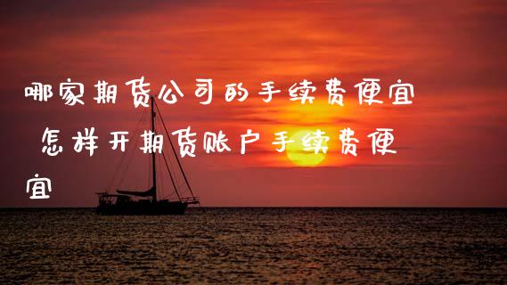 哪家期货公司的手续费便宜 怎样开期货账户手续费便宜